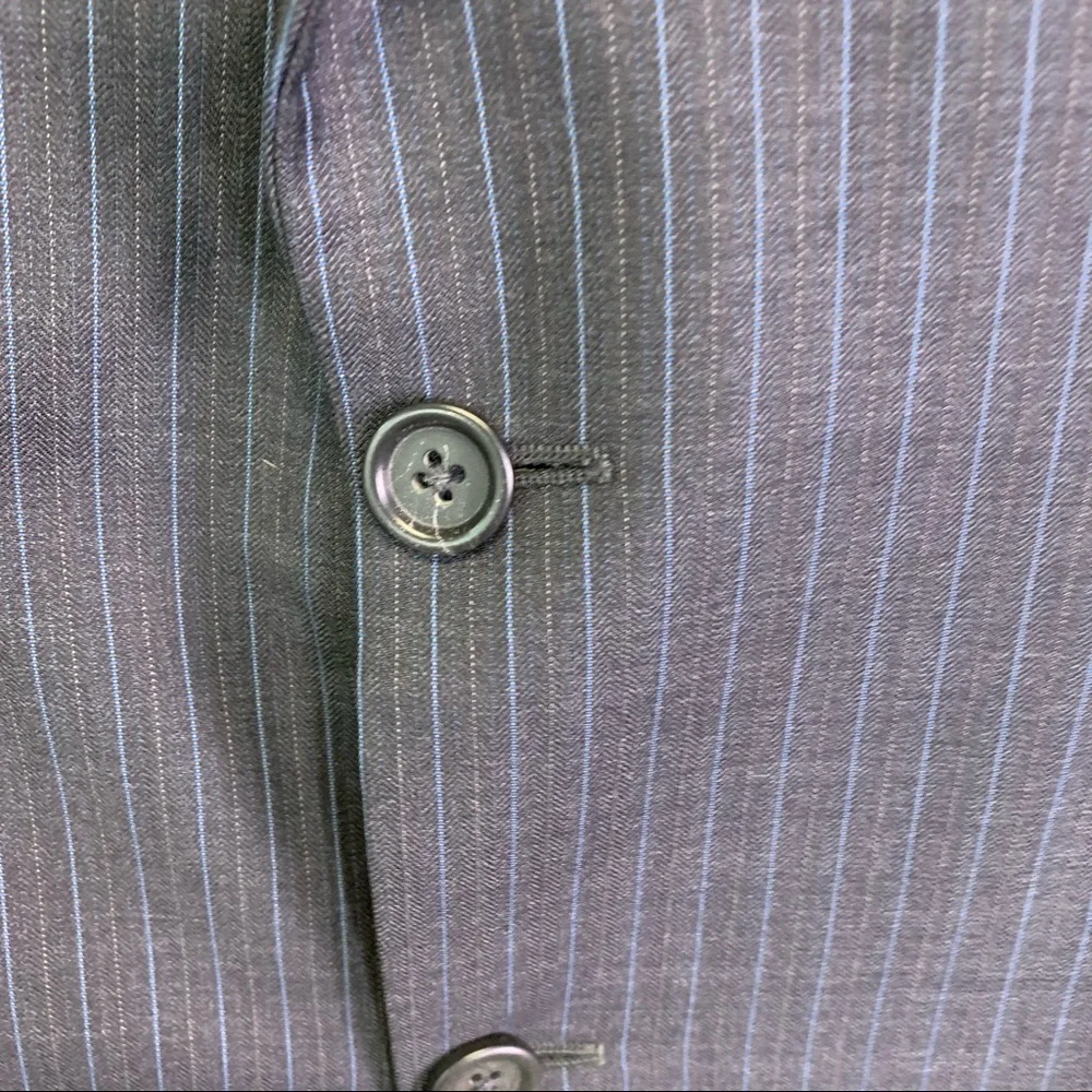 BURBERRY LONDON Classic Heritage Gray Pinstriped Wool Sports Jacket, 42R